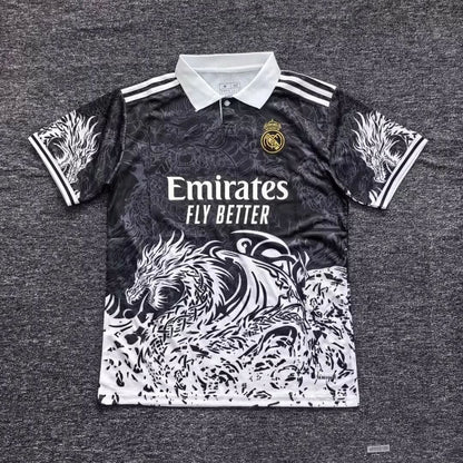 2025-26 Real Madrid Special Polo Black Dragon S-2XL asasshop