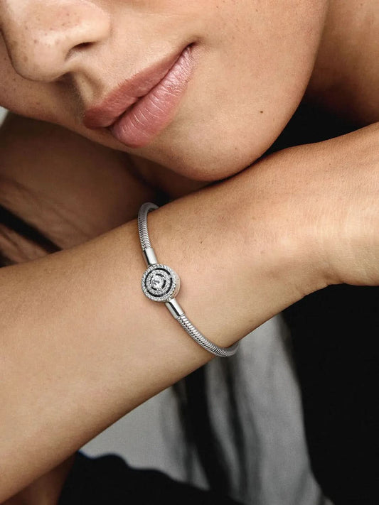 Halo Snake Chain Bracelet Sterling silver asasshop