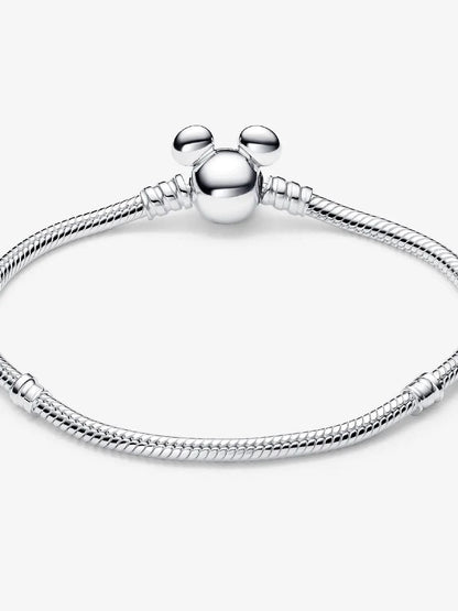 Disney Mickey Mouse Clasp Moments Snake Chain Bracelet Sterling silver asasshop