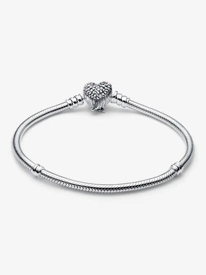 Heart Wings Clasp Snake Chain Bracelet Sterling silver asasshop