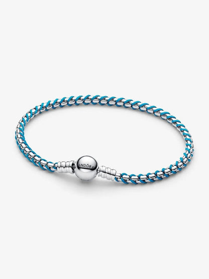 Blue Cord Snake Chain Bracelet Sterling silver asasshop