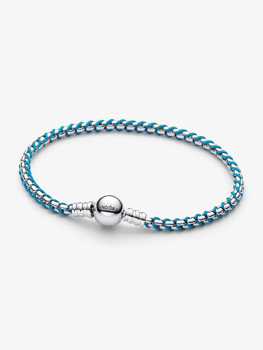 Blue Cord Snake Chain Bracelet Sterling silver asasshop