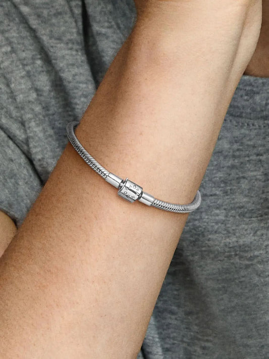 Barrel Clasp Snake Chain Bracelet Sterling silver asasshop