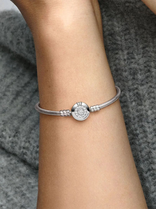 Sparkling Crown O Snake Chain Bracelet Sterling silver asasshop