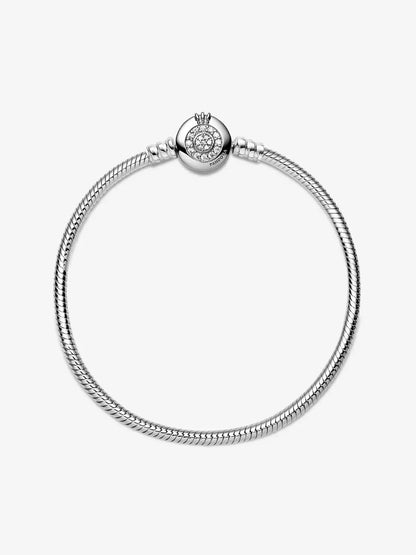 Sparkling Crown O Snake Chain Bracelet Sterling silver asasshop