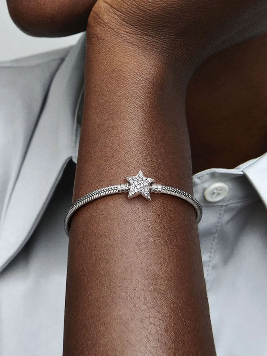 Asymmetric Star Clasp Snake Chain Bracelet Sterling silver asasshop