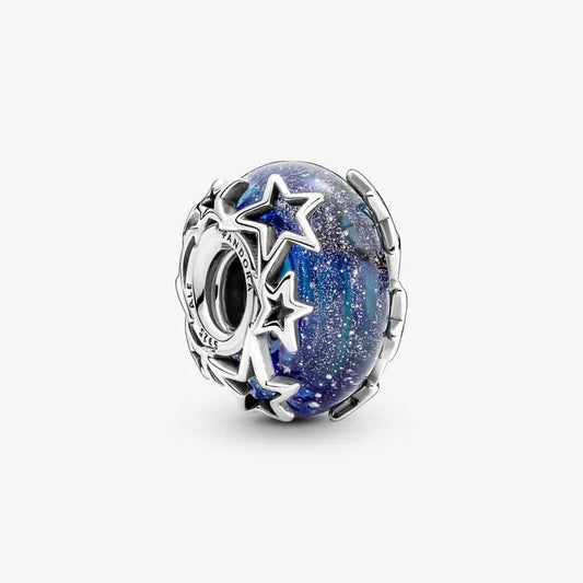 Galaxy Blue & Star Murano Charm asasshop