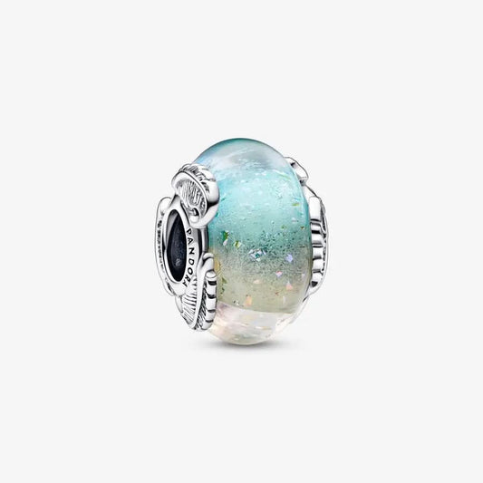 Multicolour Murano Glass & Curved Feather Charm asasshop