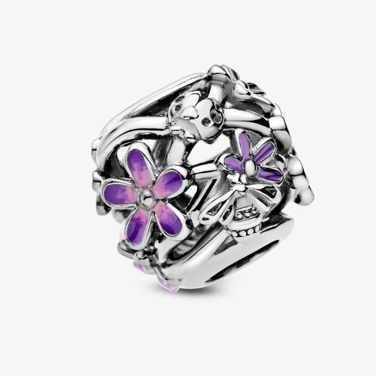 Openwork Purple Daisy Charm asasshop