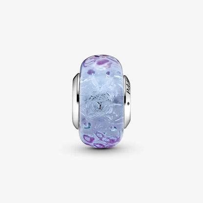 Wavy Fancy Pink Murano Glass Charm asasshop