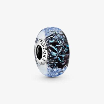 Wavy Fancy Pink Murano Glass Charm asasshop