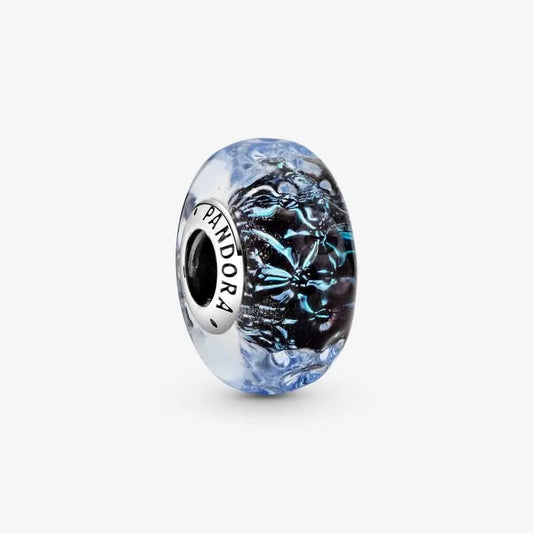 Wavy Fancy Pink Murano Glass Charm asasshop