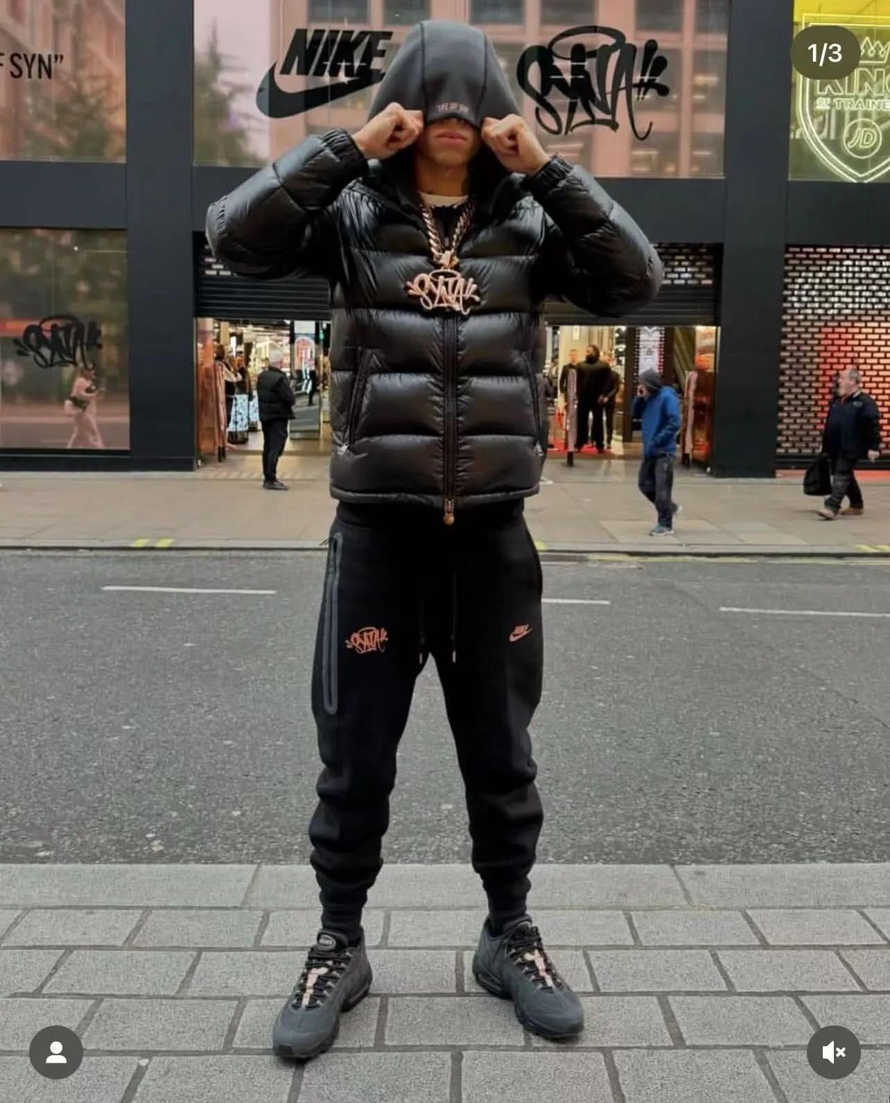 Syna World x Nike Central Cee Tech Fleece Black Tracksuit asasshop