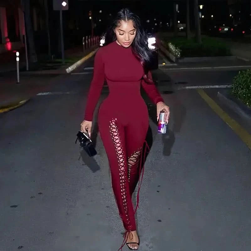 FAGADOER Sexy Bandage Patchwork 2 Piece Sets Woman Outfit Halter Sleeveless Crop Tops and Pants Matching Suit Female Streetwear