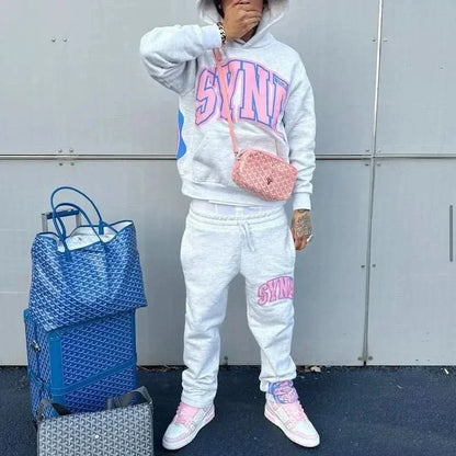Sy-Word UK Fashion Street Tracksuit Autumn Harajuku Men's And Women's Casual Hoodies Pants Hip Hop Sportswear Tops Sports Set asasshop