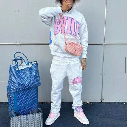 Sy-Word UK Fashion Street Tracksuit Autumn Harajuku Men's And Women's Casual Hoodies Pants Hip Hop Sportswear Tops Sports Set asasshop