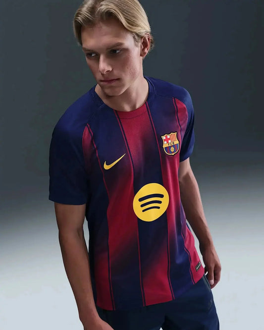The 2025/26 season Barcelona home fan edition Nike Dri-FIT Men's Fast-Drying Soccer Jersey asasshop