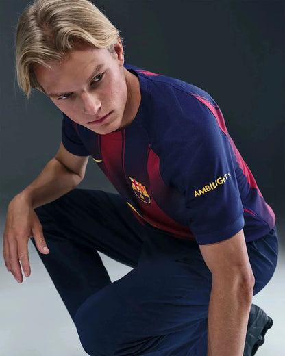 The 2025/26 season Barcelona home fan edition Nike Dri-FIT Men's Fast-Drying Soccer Jersey asasshop