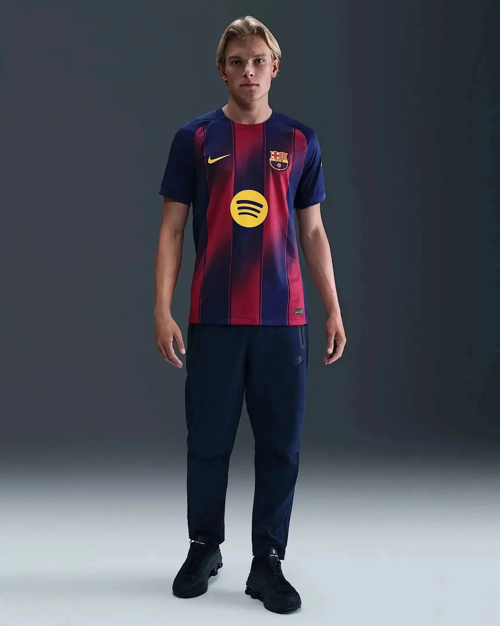 The 2025/26 season Barcelona home fan edition Nike Dri-FIT Men's Fast-Drying Soccer Jersey asasshop