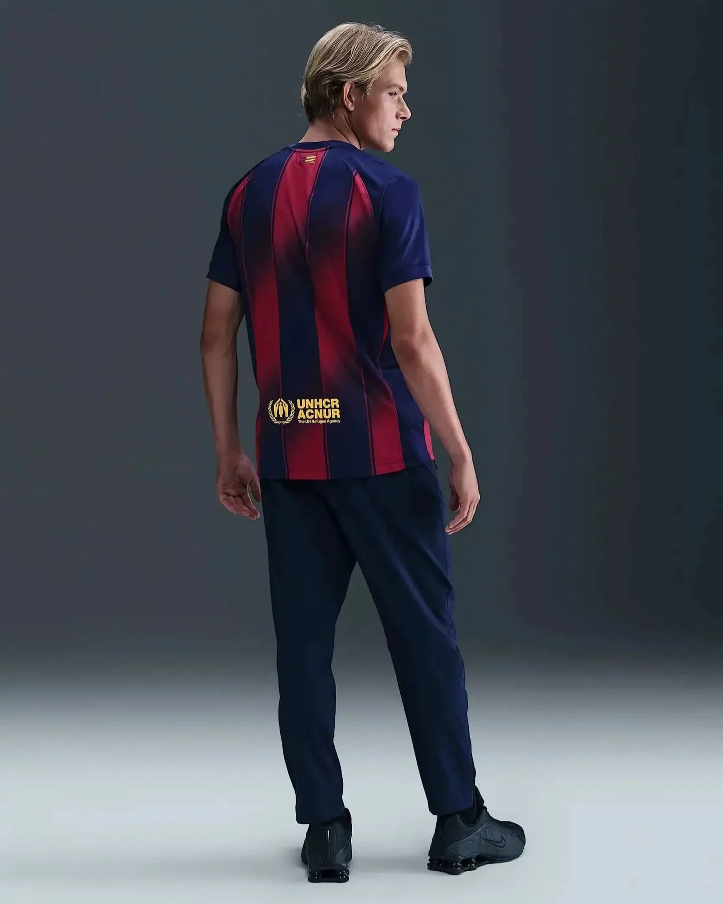 The 2025/26 season Barcelona home fan edition Nike Dri-FIT Men's Fast-Drying Soccer Jersey asasshop