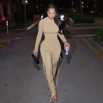 FAGADOER Sexy Bandage Patchwork 2 Piece Sets Woman Outfit Halter Sleeveless Crop Tops and Pants Matching Suit Female Streetwear