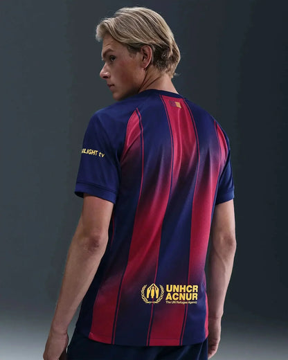 The 2025/26 season Barcelona home fan edition Nike Dri-FIT Men's Fast-Drying Soccer Jersey asasshop