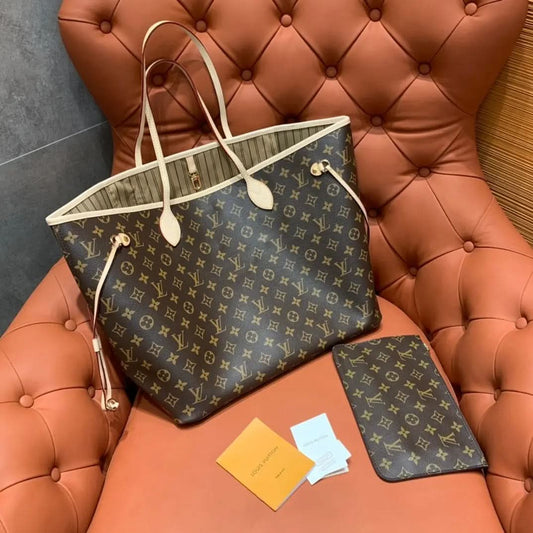 Neverfull MM White Checkered Pink Shopping Bag N41605 asasshop