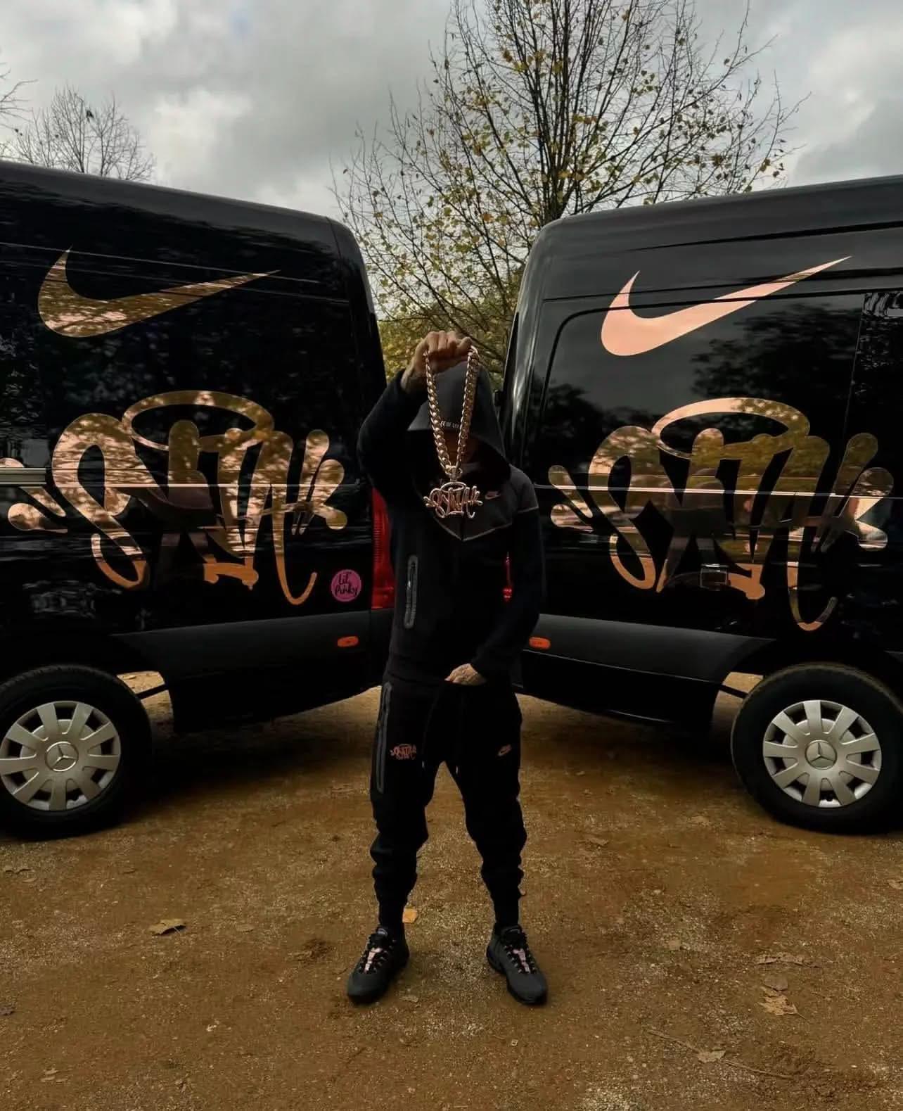 Syna World x Nike Central Cee Tech Fleece Black Tracksuit asasshop