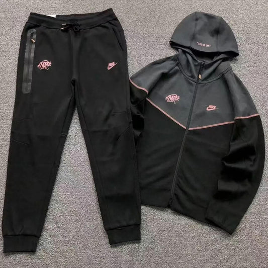 Syna World x Nike Central Cee Tech Fleece Black Tracksuit asasshop
