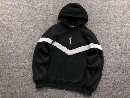 Trapstar V Stripe Hoodie Tracksuit Black/Grey asasshop