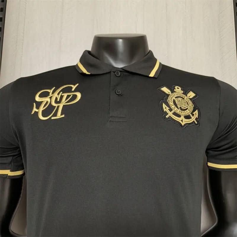 2025-26 Corinthians POLO Black Player S-2XL asasshop