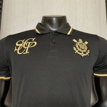 2025-26 Corinthians POLO Black Player S-2XL asasshop