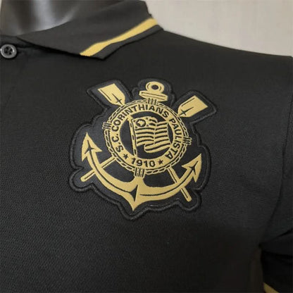 2025-26 Corinthians POLO Black Player S-2XL asasshop