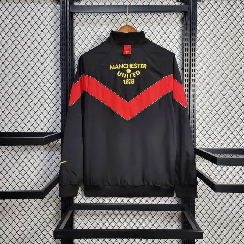 2025-26 Manchester United Black-Red 1878 Windbreaker S-2XL asasshop