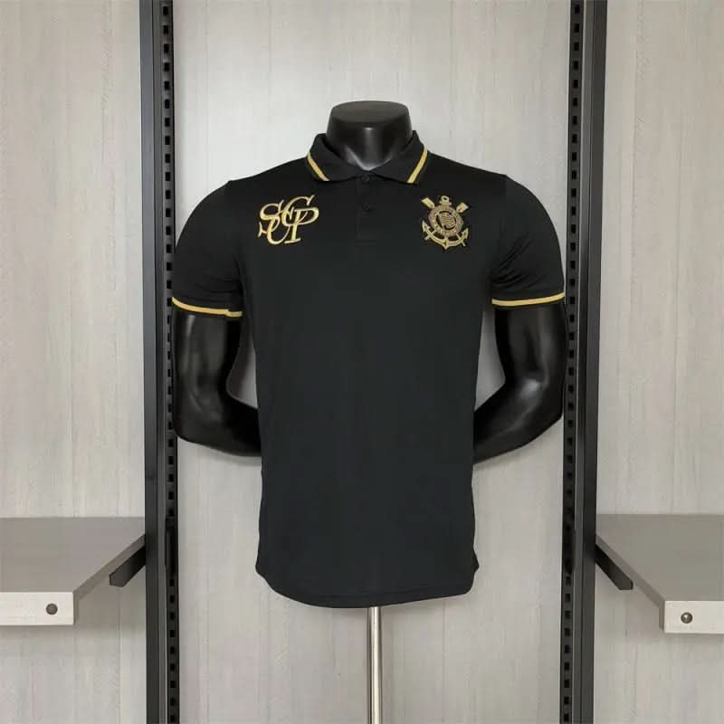 2025-26 Corinthians POLO Black Player S-2XL asasshop
