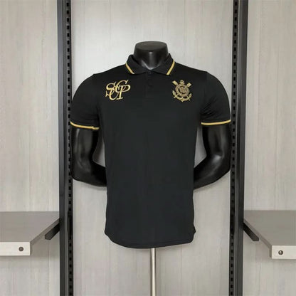 2025-26 Corinthians POLO Black Player S-2XL asasshop