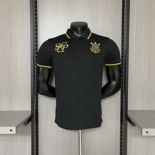 2025-26 Corinthians POLO Black Player S-2XL asasshop