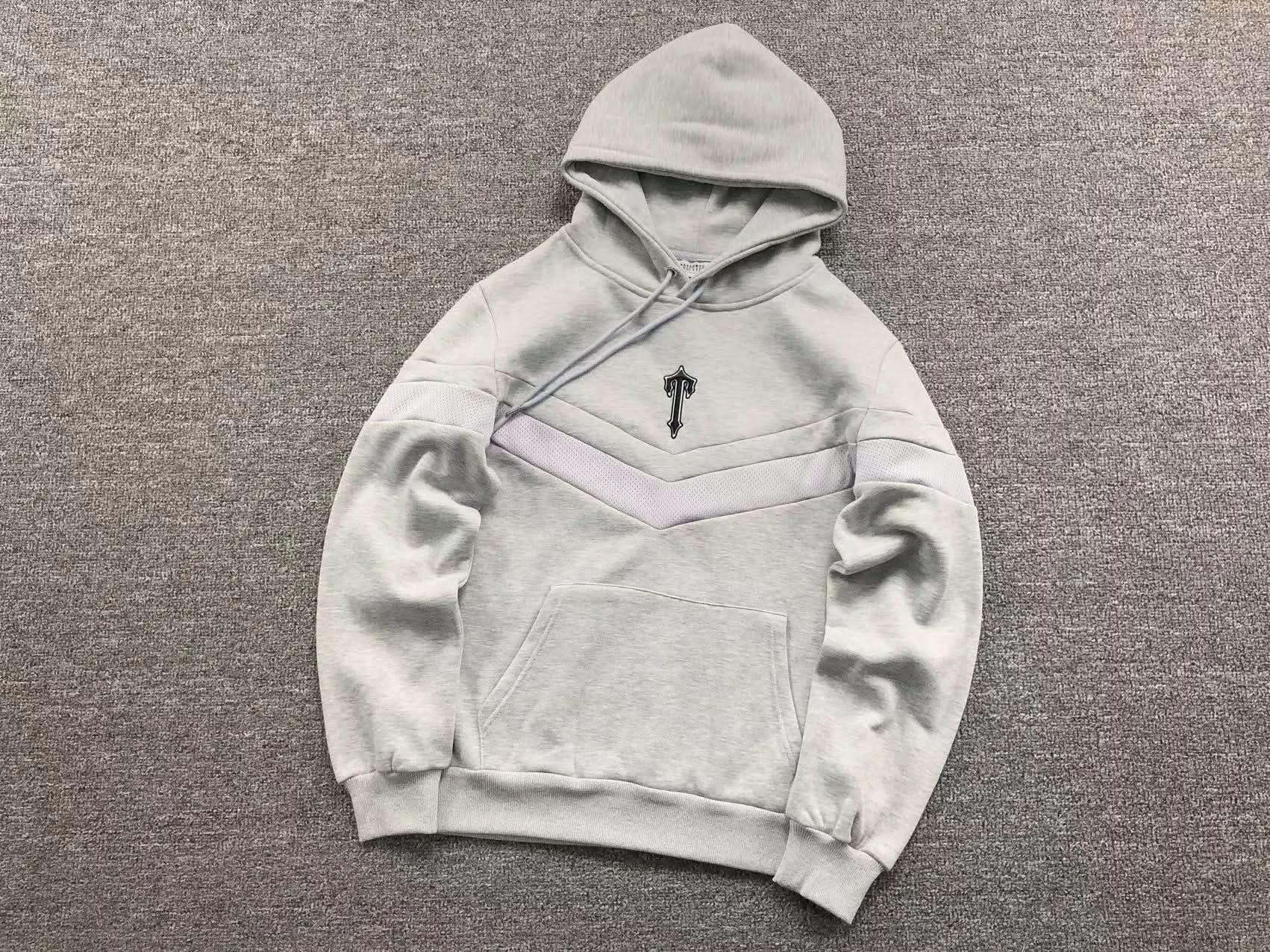 Trapstar V Stripe Hoodie Tracksuit Black/Grey asasshop
