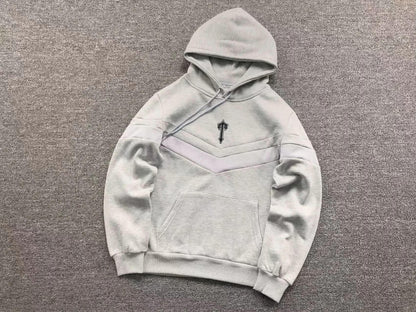 Trapstar V Stripe Hoodie Tracksuit Black/Grey asasshop