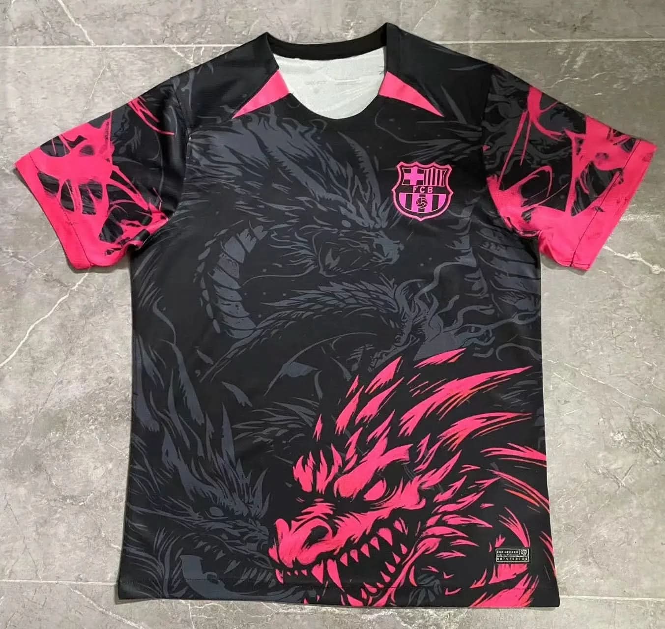 2025-26 Barcelona Special Black Pink Dragon S-2XL asasshop