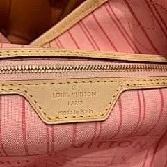 Neverfull MM White Checkered Pink Shopping Bag N41605 asasshop