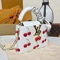 X TM CAPUCINES MINI Bag M13251 White Cherry Chips 🍒 Exclusive Duty-Free Channel asasshop